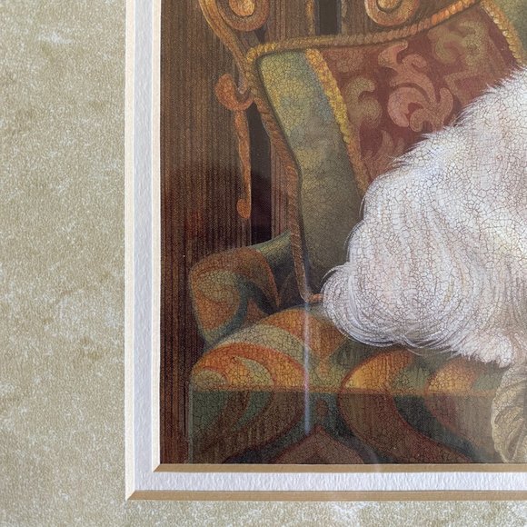 NY Artist Elaine Vollherbst Pampered Westie Puppy Dog Print Wood Frame Glass Art - Picture 7 of 12